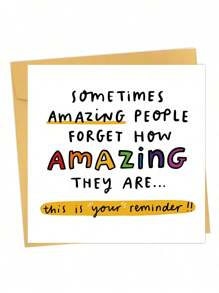 1pc You're Amazing Card - Thank You Card, This Is Your Reminder You're Amazing, Congrats, Proud Of You, Appreciation Card
