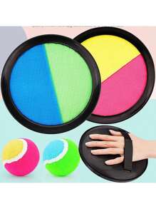 1 Set Kids Outdoor Sports Sticky Ball Toys, Toss & Catch Ball Set, Outdoor Sport Ball Paddle, Palm Ball, Yard Camping Holiday Party Game Toys, Parent-Child Outdoor Interactive Throwing Sticky Ball Game Toys