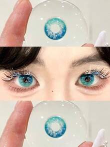 JeweLens 2 片装钻石角色扮演夜总会派对隐形眼镜绿色奢华软镜片 14.2 毫米万圣节服装角色扮演 - 綠色 - 查看 6