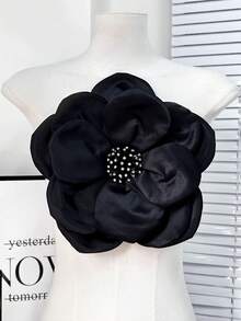 1 件女士手工串珠独特设计花卉胸针，奢华 3D 花朵翻领别针，时尚黑/白/红/粉色正式发夹，适合派对、舞台表演、主持人服装学校办公室配饰衬衫夹克珠宝圣诞节万圣节衣服别针有趣可爱的教师礼物 - 胸針 - 查看 15