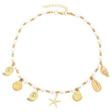 1pc Ocean Style Pendant Necklace, Fashion Faux Pearl CCB Beaded Necklace For Women, Suitable For Daily Wear, Beach Trip And Photography