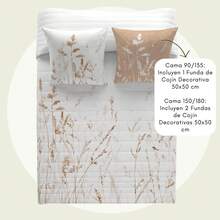 Naturals - Printed Bouti Quilt - Microfiber - Extra Soft - ✅ Delivery 2-5 Days ✅ - 9 Different Models - Line Quilting - Light Filling 70 Grams - Made In Spain - Rust - View 4