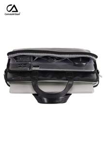 Pasta para laptop à prova de choque, bolsa para laptop preta de poliuretano com alça compatível com ThinkBook HP