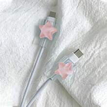 Set de 2 cables de datos de protección con estrella, que incluye dispositivo para enrollar el cable, clip protector de cable de carga y mordedor de cable, protector de cargador