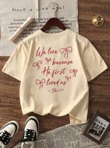 A Casual Printed Round Neck Pullover Short Sleeved T-Shirt For Girls And Young Children In Summer - Sweet Bow Art Style T-Shirt Inspires Imagination And Self-Expression! Kids Clothes Girls Graphic Tees Summer Tops Tween Girl Clothes