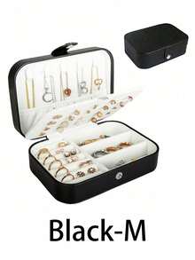 1pc Portable Travel Jewelry Storage Box, Multi-Function Jewelry Storage Box, PU Waterproof Jewelry Storage Box, Jewelry Organization And Storage, Ring Jewelry Display Box, Compact Jewelry Box, Suitable For Earrings, Necklaces, Rings, Watches, Bracelets, Lipstick Storage, Travel Essentials, Cruise Essentials, Travel Essentials, For Rings, Necklaces, Earrings Storage, Bridesmaid Gifts, Birthday Gifts, Perfect Gift For Women