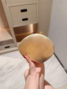 1 pezzo di borsa da sera elegante con forma asimmetrica, borsa romantica da matrimonio, borsetta formale da festa con tracolla a catena per primavera/estate