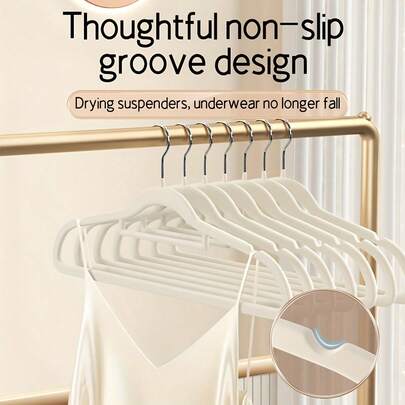 40/20/10/5/1 pezzi Grucce in velluto extra resistenti con gancio rotante a 360° - Non scivoloso, salva spazio per cappotti, pantaloni e abiti, grucce in plastica bianca, adatte per rastrelliera, facile installazione, grucce in velluto. Design non scivoloso per le spalle, senza cuciture, ultra sottile, adatto per armadi per adulti, organizzatore salvaspazio per armadi, superficie rivestita in polvere, adatto per camera da letto, scuola, conservazione domestica