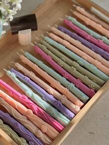 5 件套硅胶模具套装，适用于长蜡烛、雏菊、玫瑰、铃兰、郁金香和雪花浮雕蜡烛棒、DIY 家居装饰、书桌、卧室、门厅装饰品 - 白色 - 查看 1