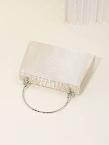 Sac du soir plissé élégant, sac de dîner de couleur unie texturé, pochette parfaite pour fête, mariage et cadeaux de banquet pour fiançailles, enterrement de vie de jeune fille, mariage