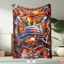 1 pătură confortabilă din flanel cu grafică de pompieri, decor dormitor, pătură de picnic, pătură de călătorie, pătură de lână, pătură de pat, pătură de pluș, pătură de agrement, pătură de toamnă, pilotă de vară, pătură de dormitor, pătură moale, pătură de canapea, pătură respirabilă, design moale tricotat din poliester, utilizare versatilă, lavabilă la mașină, cadou ideal pentru casă și călătorii pentru familie și prieteni, pătură caldă și confortabilă pentru dormitor, canapea, birou, activități în aer liber, camping
