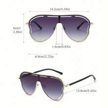 Stylish Polyhedral Metal Fashion Glasses For Women PC Material  Fashionable Eyewear Accessory Casual - màu đen - Xem 4