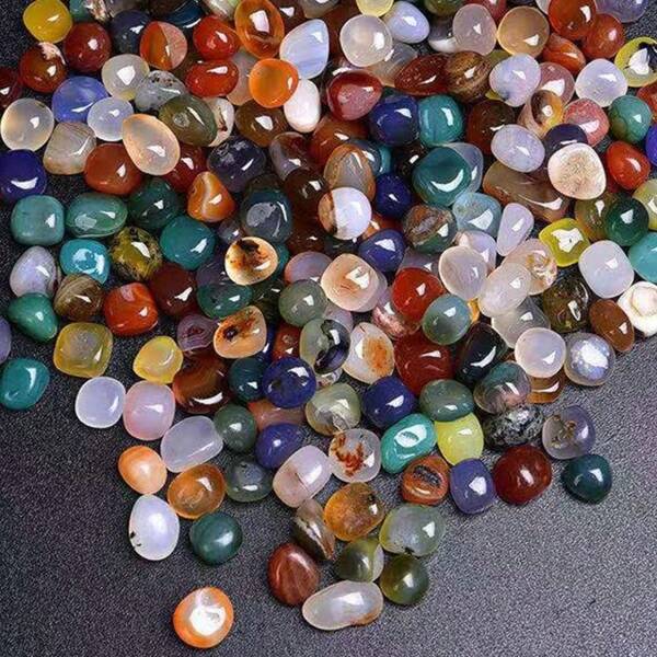 100g Natural Multi-Colored Agate Beads, Large Size Demagnetized Crystal Raw Material For Crafts, Aromatherapy, Suitable For DIY Smooth Stone Pot Planting, Plant Resin Art Vase Filler, Aquarium