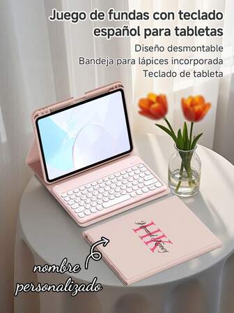 Text Customized IPad Protective Cover With Keyboard Compatible With IPad Air4/Air5 10.9-Inch/Air 11(M2)2024/Air 11(2025), Portable Multi-Language Keyboard Protective Cover, Keyboard Supports Multiple Languages ​​​​Optional (English/Arabic/French/German/Thai/Italian/Spanish) Tablet Keyboard Compatible 3 Operating System, Leather Case Is Drop-Resistant And Wear-Resistant, Detachable Keyboard Is The First Choice For Home And Travel Office
