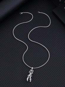 A Retro Gothic Mechanical Club Girl Alloy Pendant Necklace, Suitable For Men And Women To Wear At Gatherings