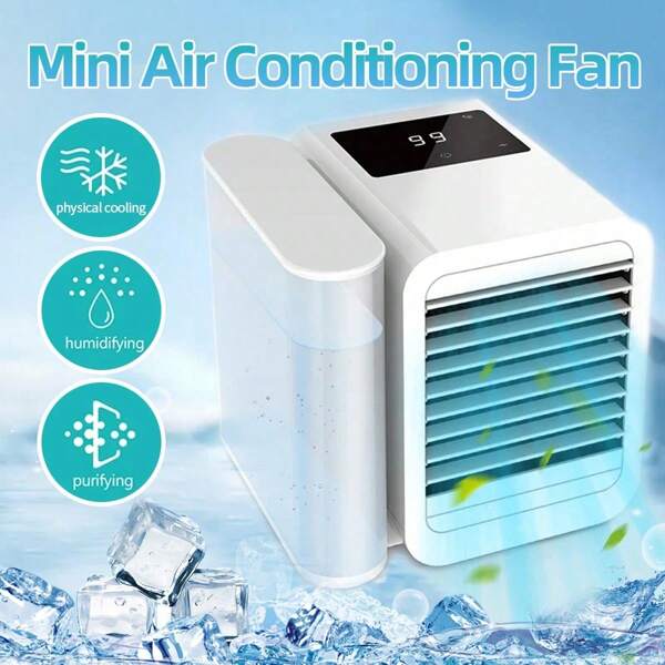 Mini climatiseur ventilateur de refroidissement à eau à écran tactile avec minuterie, rafraîchisseur arctique humidificateur ventilateur de climatisation sans pales