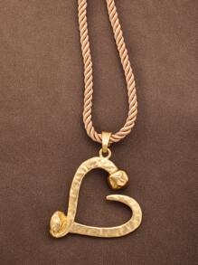 1 Piece Matte Gold/Silver Color Asymmetrical Hollow Square Shape Pendant Chunky Rope Necklace Suitable For Women's Daily Wear 18"+2" Extend Chain