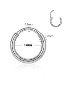 1 件不锈钢氧化锆环状耳屏软骨密镶方晶锆石耳软骨穿孔耳环海螺耳轮穿孔身体饰品 - 如圖 - 查看 17