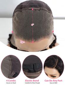 QVR QUEEN VIRGIN REMY QVR Deep Wave Lace Front Wigs 100% Human Hair 13x4 Lace Frontal Wigs Pre Plucked Glueless Super Wave Remy Human Hair Lace Closure Wig Natural Black Color 180% Density - SNatural - View 8