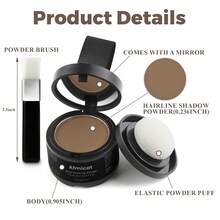 Glow HavenRoot Up Powder, Hairline Powder Thinning Hair, Instantly Cover Hair, Root Cover Up Women & Men, Bald Spots, Grooming, Beard Line (Light-Blonde, 0.14 Ounce (Pack Of 1)) - Light-Brown - 查看 9