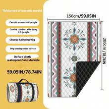 Portable Outdoor Picnic Blanket - Lightweight Polyester Beach Mat With Fashionable Geometric Design, Suitable For Camping, BBQ, Hiking And Travel, Camping Accessories