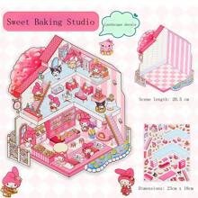 Sanrio 3D Sanrio Miniature Scene Stickers For Stress Relief, DIY Handmade Time-Killing Scrapbooking Stickers & Toys, School Supplies, Back To School
