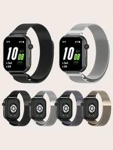 1 pieza Banda de reloj inteligente de acero inoxidable de unicolor con liberación magnética rápida y diseño hueco de estilo Milanés, compatible con Honor Watch Rossini 2i - Para Rossini 2i - Ver 1