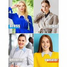 Hoolerry 10 Pcs Fake Collars For Women Detachable Faux Shirt Collar Fake Dickey For Women Outfit Half Shirts RoundRR8 - Multicolor - View 3