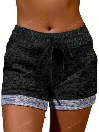 Fashion Sexy Fitted Black Beach Shorts For Women, European And American Style