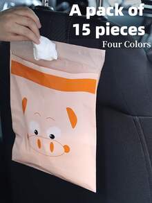 8 pièces Ensemble de sacs à ordures de voiture améliorés, sacs à ordures jetables faciles à coller, sacs à vomi imperméables et anti-fuite, sacs de nettoyage auto-adhésifs, solution de rangement de cuisine, convient pour la voiture, la chambre, la salle de bain, le bureau, la salle d'étude, accessoire de voyage essentiel, pack de 15, parfait pour les voyages sur la route en automne et en hiver, cadeau de vacances, mots-clés à forte conversion, garde les espaces propres, pratique pour un usage quotidien, accessoire de voiture indispensable