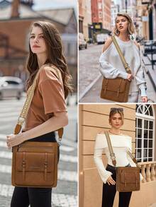 Waterproof Leather Crossbody Bag For Women - Lightweight Travel Purse & Shoulder Handbag | Stylish Anti-Theft Small Purse With Adjustable Strap | Compact Everyday Carryall - màu nâu - Xem 7