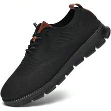 Men's Lightweight Casual Lace - Up Oxfords Walking Shoes, Comfortable Dress Shoes, Breeze Style - Black - View 1