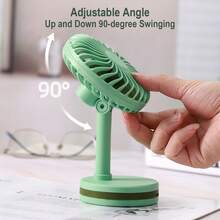 AOYI Desk Fan USB, Small Table Fan Rechargeable, 3-Speed 300mAh, Portable Cooling Tabletop Personal Fan, With 90-Degree Up Down Swinging, Summer Essentials For Office, Home, School, Studying, Working
