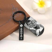 Custom Personalized Song Keychain,Any Photo/Song,Photo & Music Gift,Engraved Keychain,Anniversary Gifts For Him,Gift For Husband,Father's Day Gifts