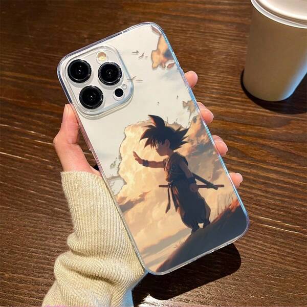 bandai 1pc Goku Cartoon Print Shockproof Phone Case, Suitable For IPhone 16 15 14 11 Pro Max 13 12 XR XS X Plus, Christmas Gift