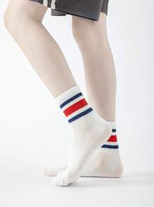 5 Paar gestreifte Mesh Knöchelsocken, modische und vielseitige Sportsocken für Studenten