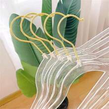 5pcs Transparent Acrylic Multi-Function Clothing Hangers, Home Use