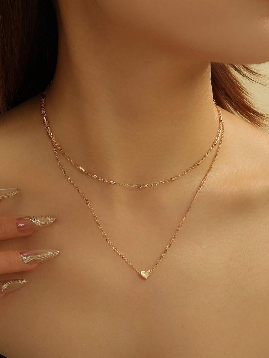 1 szt. Prosty modny naszyjnik w kształcie serca