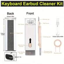 1pc 7-In-1 Wireless Earbuds Cleaning Kit: Earbuds Cleaning Pen, Keyboard Cleaner, Earbuds Cleaning Brush, Laptop Screen, Keyboard & Headphone Cleaning Set, Multi-Function Cleaning Tool, Keycap Puller, Random Color