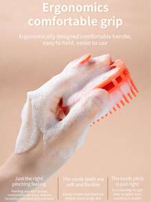 WANMEI 1 perie pătrată de păr, perie exfoliantă pentru scalp, perie de curățare a mătreții, masaj flexibil pentru scalp, potrivit pentru casă, birou, călătorii, animale de companie, cămine, înapoi la școală, curățitor și exfoliant pentru scalp din silicon pentru îndepărtarea mătreții și promovarea creșterii părului, utilizare umedă și uscată, perie de șampon unisex. - Multicolor - Vizualizare 5