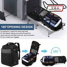 Hand Luggage Backpack 40x20x25, Ryanair Waterproof Hand Luggage Airplane Backpack, 14 Inch Business Laptop Backpack Travel Backpack For Weekender Men Women, Black - màu đen - Xem 7