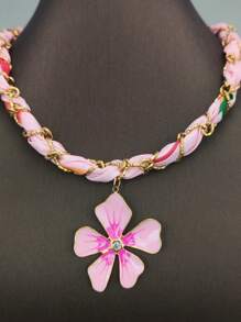 1 pieza Collar de bufanda de acero inoxidable para mujer, adecuado para vacaciones y viajes, verano