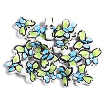 10 piezas/Paquete Cuentas de cerámica con mariposa pintada a mano, cuentas sueltas de varios estilos 17x13mm, elegante casual y adorable estilo infantil, colorido verano hecho a mano DIY para elaborar pulseras, collares, joyas, colgantes y accesorios