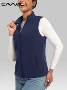 Cavva Women's Fleece Vest Outerwear Sleeveless Lightweight Zip Jackets Warm Soft Vests With Zipper Pockets Sports Office Outdoor Activities Party Camping Riding Hiking,Winter