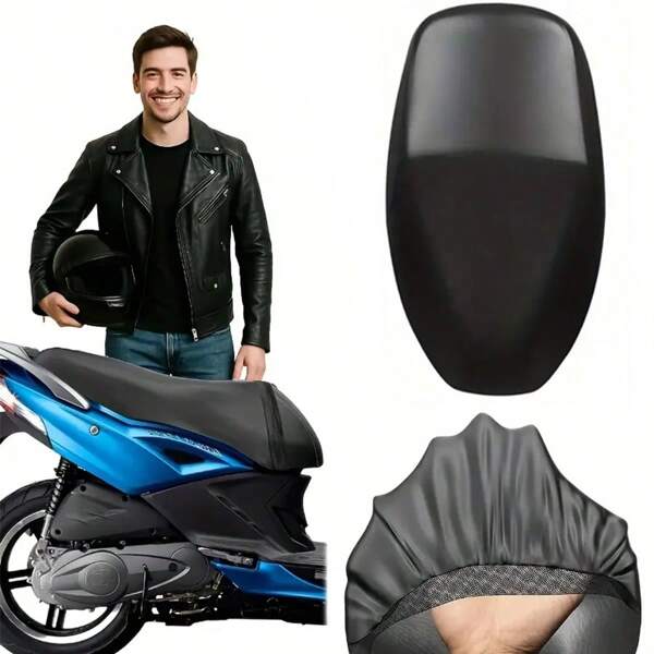 Capa de assento de motocicleta universal, 1 peça, proteção elástica, conjunto completo de assento de motocicleta, à prova d'água, acessórios para motocicleta, proteção para scooter, superfície lisa, proteção durável, para deslocamento ao ar livre, proteção para as quatro estações