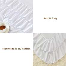 White Queen Comforter Set, 3Pcs Ruffle Comforters Queen Size Farmhouse Bedding Sets With Comforter, Lightweight Fluffy Soft Shabby Chic Bedding Comforter Sets - 白色 - 查看 6