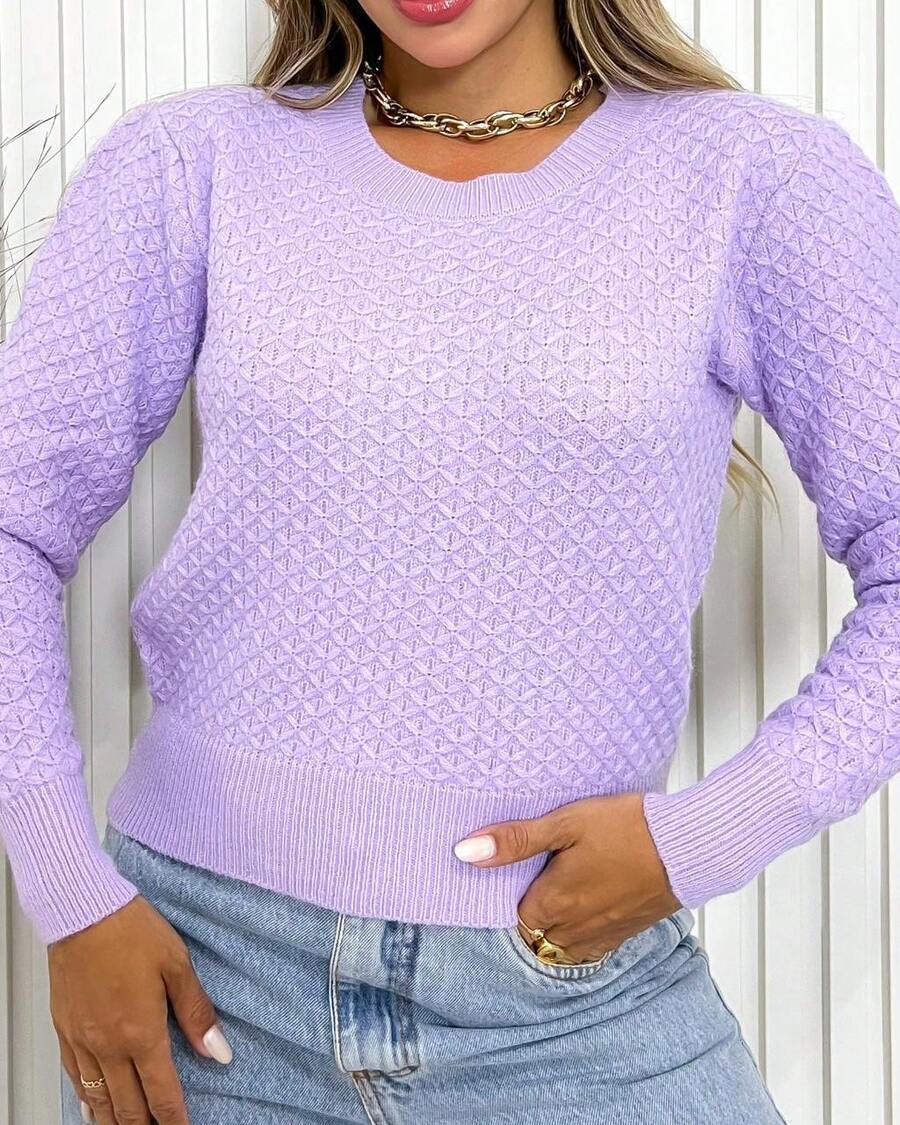 Women Sweaters - 紫丁香色 - 查看 1