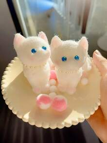 1/8个可爱硅胶仿真猫咪，粘性减压玩具，可爱小饰品，软萌捏捏乐玩具，可注入泡泡，便携旅行手指捏捏乐玩具，柔软可爱 - 彩色 - 查看 9