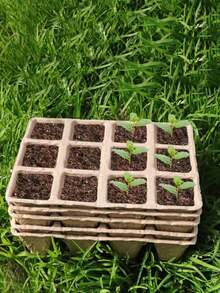 100pcs 8cm Fiber Seedling Pots With 100 Plant Labels, Seed Buckets Plants, Flowers, Seed Pots For Garden Germination - Multicolor - View 7