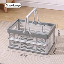 1 pieza Cesta de picnic plegable para exteriores, caja organizadora. Cesta plegable y apilable con contenedores de plástico para picnics. Gran capacidad como cesta de compras para supermercado, tienda minorista, camping.